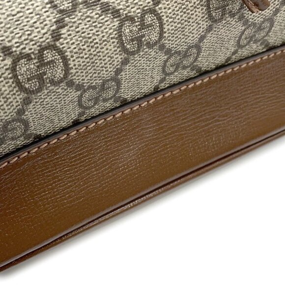 GUCCI Interlocking G GG Supreme Backpack PVC/Leather Beige/Brown 674147 - Picture 11 of 14